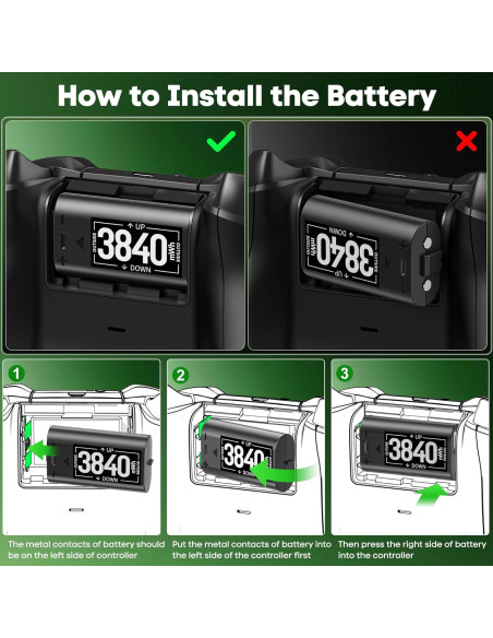 Batería Recargable OIVO para Xbox One/Series X|S - 4x3840mWh Batería Recargable OIVO para Xbox One/Series X|S - 4x3840mWh