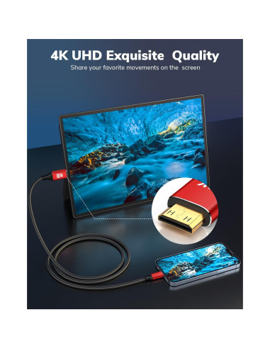 Cable USB C a Mini HDMI 4K 0.91m KELink Alta Velocidad