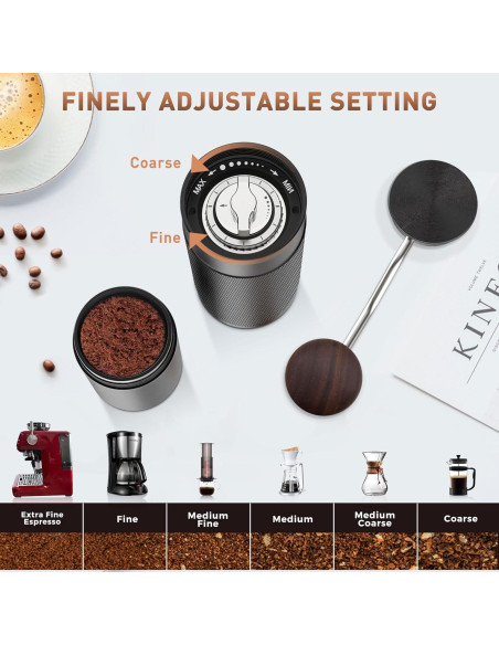 Molino de Café Manual KitchenBoss G541, Acero Inoxidable, 25g Molino de Café Manual KitchenBoss G541, Acero Inoxidable, 25g
