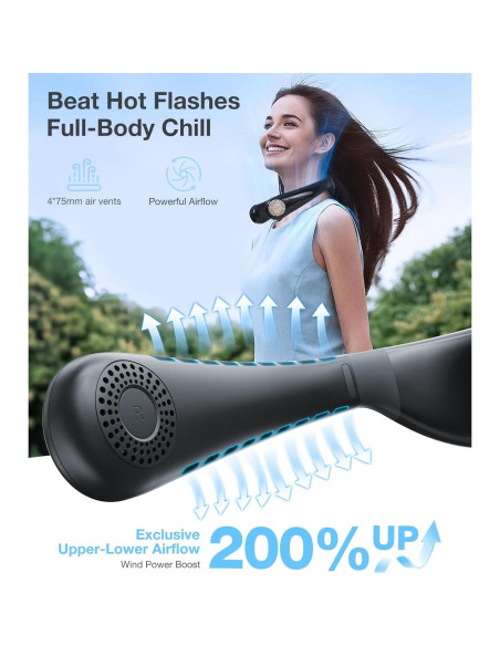 Ventilador de Cuello TORRAS COOLiFY Aire 2025 Negro, Enfriamiento Pro Ventilador de Cuello TORRAS COOLiFY Aire 2025 Negro, Enfriamiento Pro