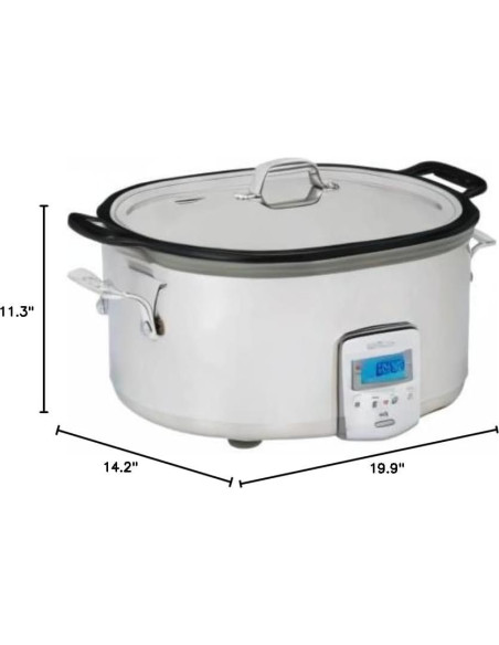 Olla de cocción lenta eléctrica All-Clad 7 Qt acero inoxidable Olla de cocción lenta eléctrica All-Clad 7 Qt acero inoxidable