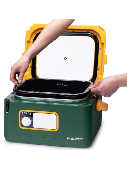 Olla de Cocción Lenta Presto 8 Cuartos Verde/Oro para Viajar Olla de Cocción Lenta Presto 8 Cuartos Verde/Oro para Viajar