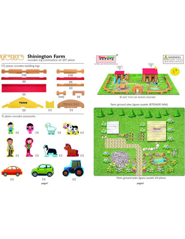 Juego de Granja de Madera Toys of Wood Oxford - 207 Piezas