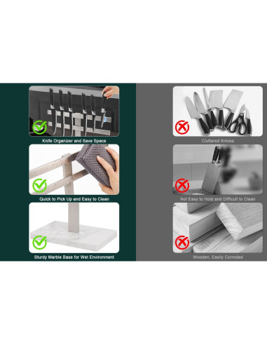 Soporte Magnético para Cuchillos BathAce con Base de Mármol