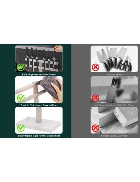 Soporte Magnético para Cuchillos BathAce con Base de Mármol Soporte Magnético para Cuchillos BathAce con Base de Mármol