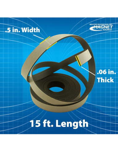Cinta Magnética Flexible Master Magnetics 15 pies Adhesiva 1/2"