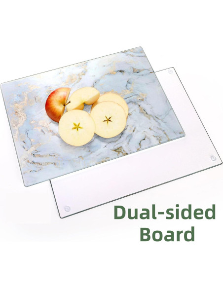 Juego de 2 Tablas de Cortar de Vidrio WRINGKIT 40.6x30.5cm Mármol Juego de 2 Tablas de Cortar de Vidrio WRINGKIT 40.6x30.5cm Mármol