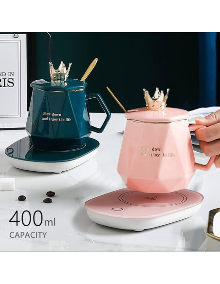 Calentador de café eléctrico LUMAN03 con taza y cuchara 400ml Calentador de café eléctrico LUMAN03 con taza y cuchara 400ml