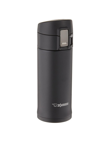 Taza de Acero Inoxidable Zojirushi 0.36L Negra con Tapa Abatible