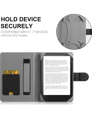 Funda Universal para eReader 6-7" HoYiXi Negra con Bolsillo