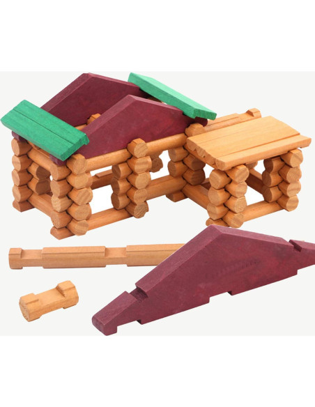 Juego de Construcción de Troncos de Madera Wondertoys 90 Piezas Juego de Construcción de Troncos de Madera Wondertoys 90 Piezas