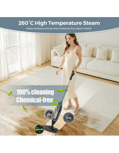 Mopa de Vapor Leiksen 12 en 1 1200W 550ml para Pisos
