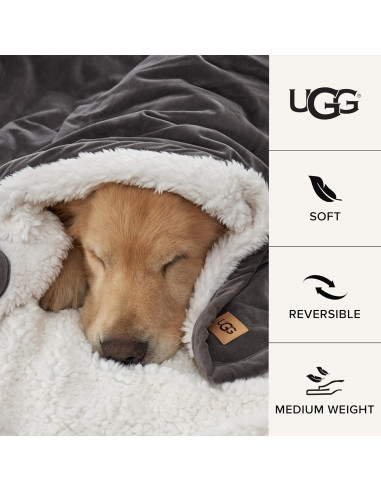 Manta UGG Bliss Sherpa Reversible 127x177 cm Gris