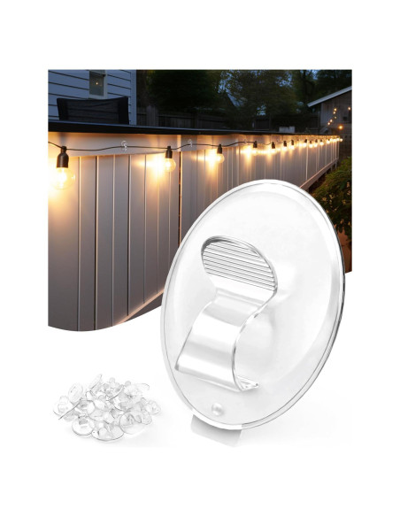 Ganchos Adhesivos para Luces de Cuerda Jueion - 20 Piezas Ganchos Adhesivos para Luces de Cuerda Jueion - 20 Piezas