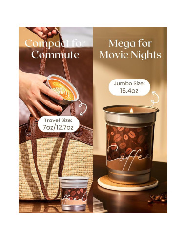 M&SENSE Vela de Café Espresso 360g - Aroma Acogedor 73h