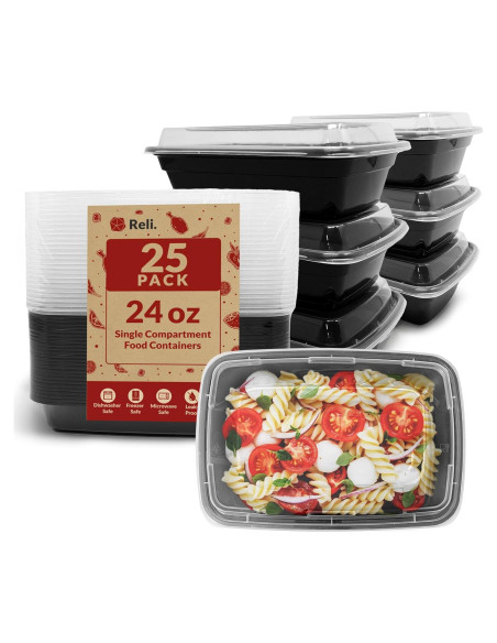 Contenedores de Comida Reli. 24 oz Rectangulares - 25 Paquete Contenedores de Comida Reli. 24 oz Rectangulares - 25 Paquete