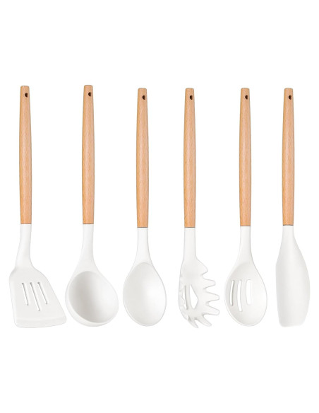 Juego de Utensilios de Cocina P&P CHEF 6 PZS Silicona Madera Juego de Utensilios de Cocina P&P CHEF 6 PZS Silicona Madera