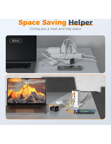 Estación de Carga 9 en 1 TESSAN 100W USB-C y AC
