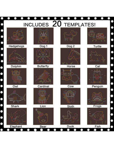Plantillas de Recarga Ayidawedo para Lite Brite 20PCS Animales Plantillas de Recarga Ayidawedo para Lite Brite 20PCS Animales