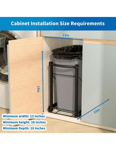 Organizador de Basura Ajustable Chenthrall 7-13 Galones Organizador de Basura Ajustable Chenthrall 7-13 Galones