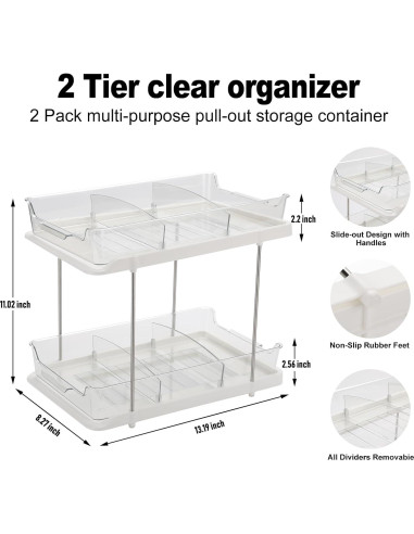 Organizador de Almacenamiento de Baño Kitchen Goal 2 Niveles 28cm