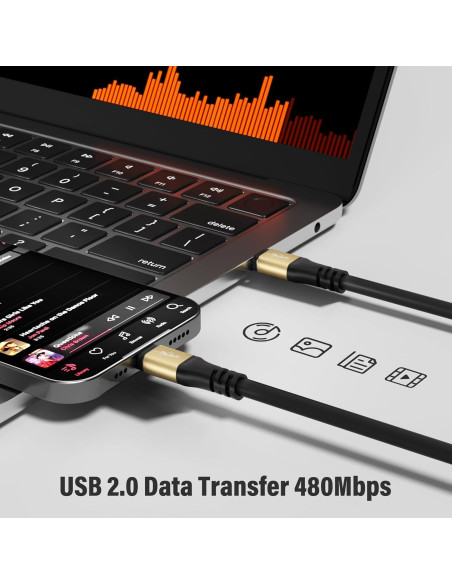 Cable USB C a USB C 100W 4.57m Mygatti Carga Rápida Cable USB C a USB C 100W 4.57m Mygatti Carga Rápida