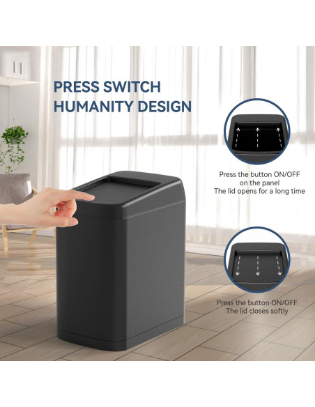 Basurero Automático ELLO&ALLO 30L con Sensor de Movimiento Negro Basurero Automático ELLO&ALLO 30L con Sensor de Movimiento Negro