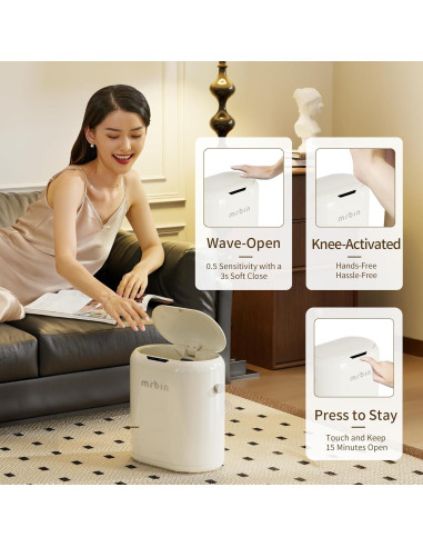 Cubo de Basura Automático MRBIN 12L Blanco Sin Tacto