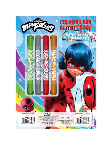 Libro para Colorear Bendon Milagroso Ladybug y Cat Noir 48 Páginas Libro para Colorear Bendon Milagroso Ladybug y Cat Noir 48 Páginas