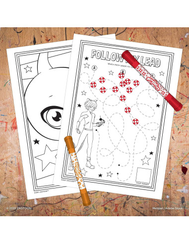 Libro para Colorear Bendon Milagroso Ladybug y Cat Noir 48 Páginas