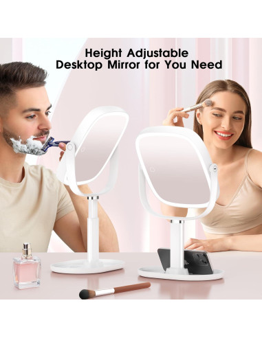 Espejo de Maquillaje Horyliin 10x/1x con Luz LED Ajustable