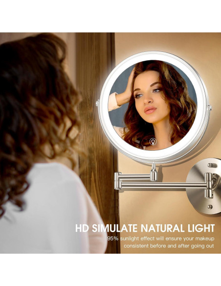 Espejo de Maquillaje Iluminado MNIENT 20.32 cm 1x/10x LED 3 Colores Espejo de Maquillaje Iluminado MNIENT 20.32 cm 1x/10x LED 3 Colores