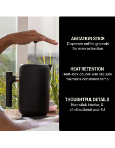 Cafetera Prensa Francesa Fellow Clara 0.71 L Acero Inoxidable Negro Mate 2