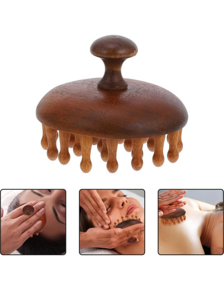 Peine de Madera de Sándalo Gatuida - Masajeador de Cuero Cabelludo Peine de Madera de Sándalo Gatuida - Masajeador de Cuero Cabelludo