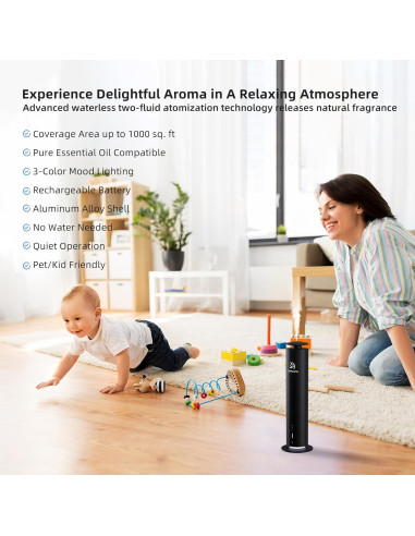 Difusor de Aroma Inalámbrico 2ndAroma HM002 120ml Negro