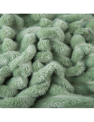 Manta de Forro de Franela Linecooo Verde Salvia 152x203 cm