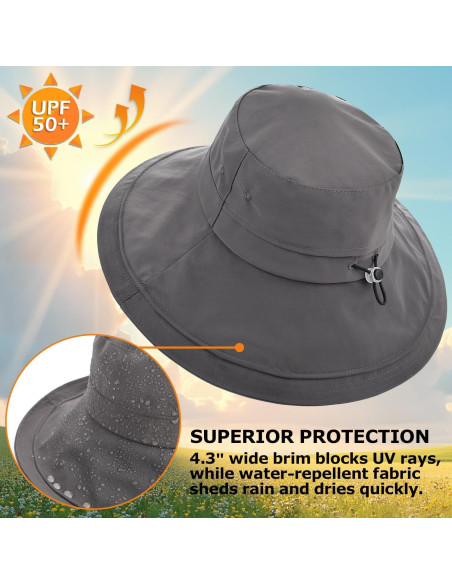 Sombrero de Sol EINSKEY UPF 50+ para Mujeres Plegable Gris Sombrero de Sol EINSKEY UPF 50+ para Mujeres Plegable Gris