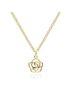 Collar Colgante Rosa Oro 14K Minimalista para Mujeres