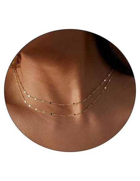 Collar Choker Delicado de Oro 14K para Mujeres 34.8 cm Collar Choker Delicado de Oro 14K para Mujeres 34.8 cm