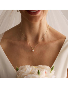 Collar de Perlas de Oro 14K para Mujeres 43.5 cm Elegante 2