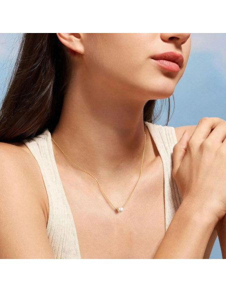 Collar de Perlas Yoosteel para Mujeres - Baño de Oro 14K Collar de Perlas Yoosteel para Mujeres - Baño de Oro 14K