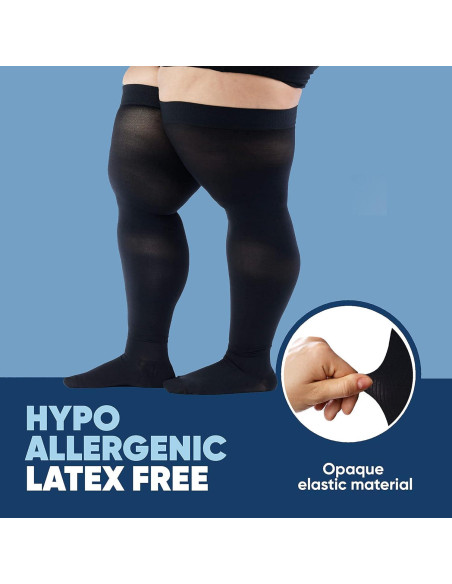 Medias de Compresión hasta el Muslo para Hombres - Absolute Support - X-Large - 20-30 mmHg - Negro Medias de Compresión hasta el Muslo para Hombres - Absolute Support - X-Large - 20-30 mmHg - Negro