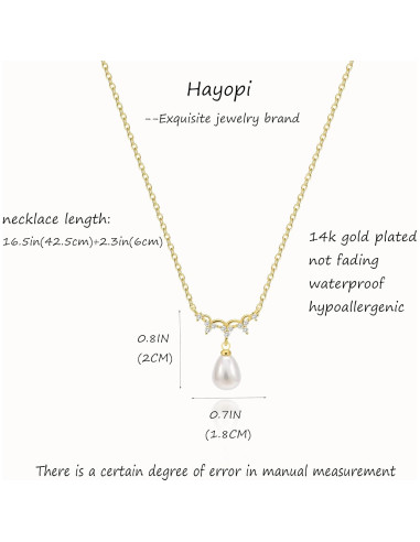 Collar de Perlas Doradas Hipoalergénico Hayopi 42 cm Ajustable