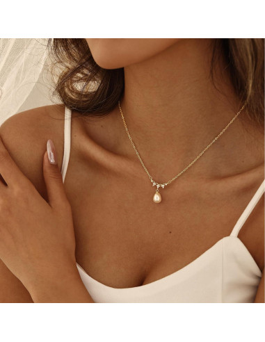 Collar de Perlas Doradas Hipoalergénico Hayopi 42 cm Ajustable