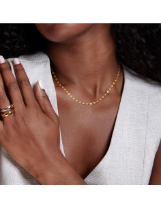 Collar de cadena de plata esterlina 925 Carffordo 40.64 cm oro 16K 2