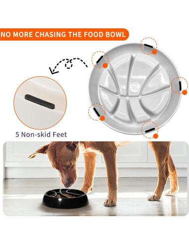 Cuenco de Alimentación Lenta Thumberly para Perros Pequeños y Medianos - Antideslizante, 2 Tazas