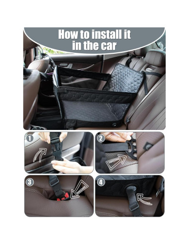 Asiento de Coche para Perros Medianos Prpeko 60x45x36cm Impermeable