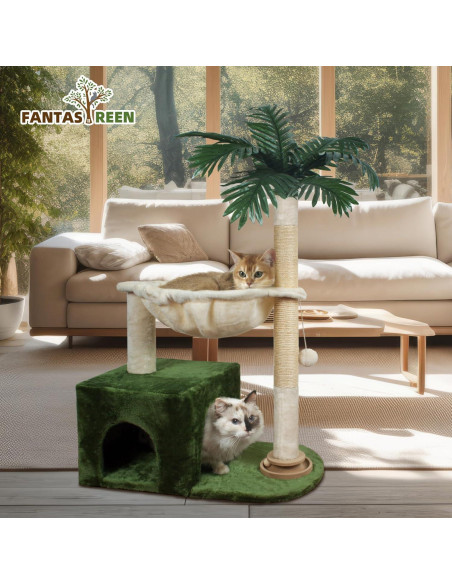 Árbol para Gatos Fantasreen 96.5 cm con Hamaca y Rascador Árbol para Gatos Fantasreen 96.5 cm con Hamaca y Rascador