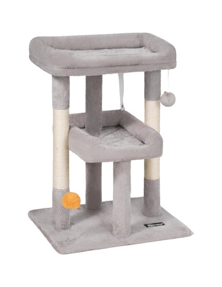 Árbol para Gatos FourFurPets 70cm Gris Claro con Rascador Árbol para Gatos FourFurPets 70cm Gris Claro con Rascador