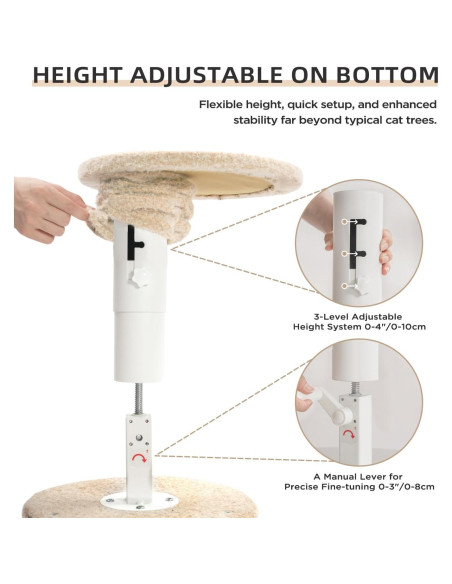 Árbol para Gatos Made4Pets Ajustable 93-106 cm 5 Niveles Beige Árbol para Gatos Made4Pets Ajustable 93-106 cm 5 Niveles Beige